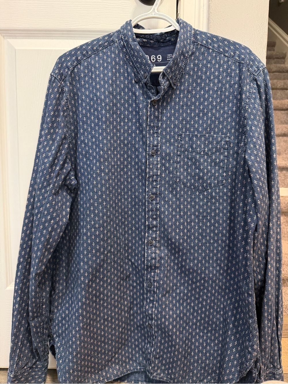 Gap 1969 Men’s Denim Button Down Shirt Cotton Size Large